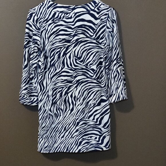 Jude Connally Chris Tunic Top In Midnight Blue Zebra SIZE SMALL - Picture 4 of 6